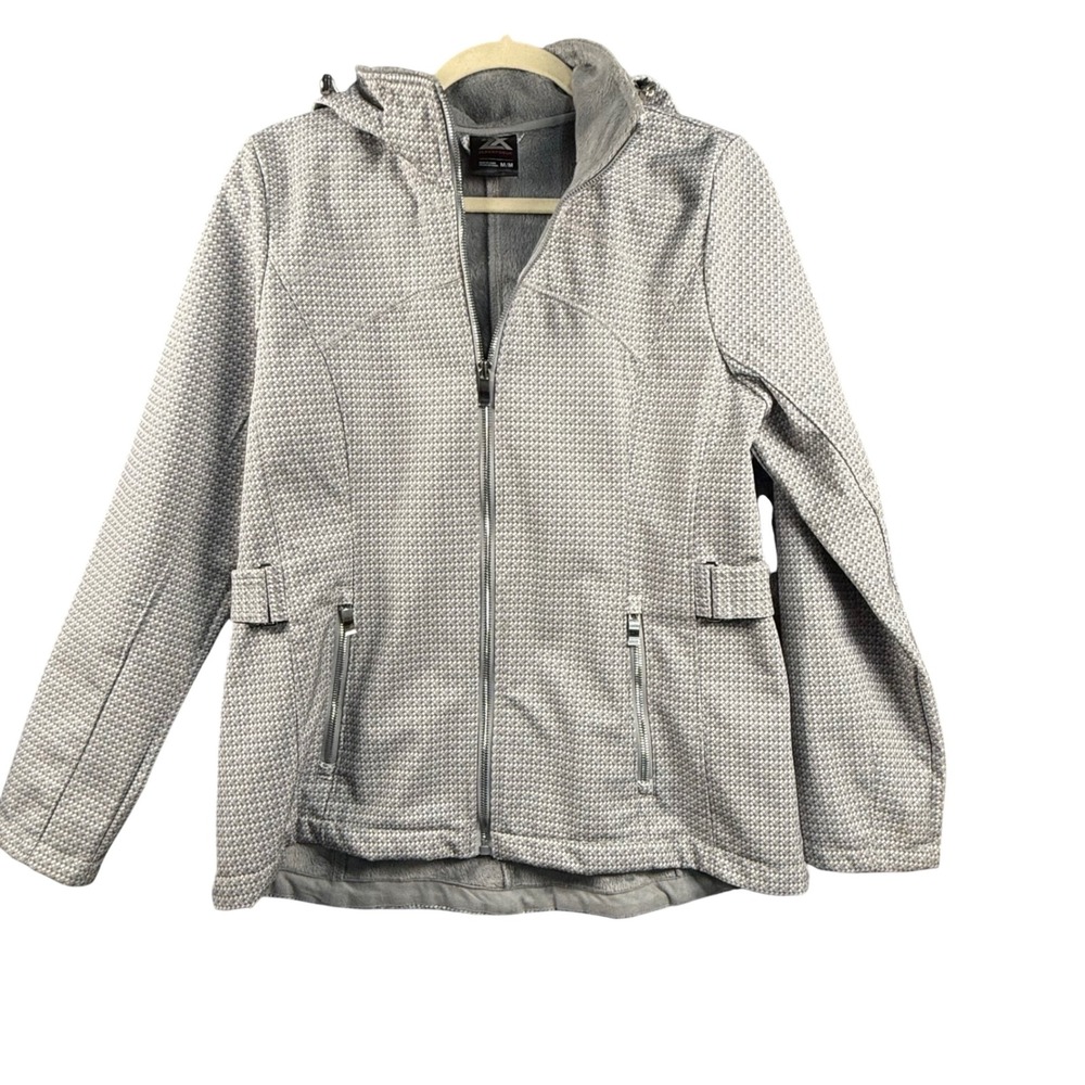 ZeroXposur Britney Medium Metal Axel Softshell Jacket Removable Hood Y2K Utility